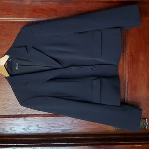 Tahari Navy Blue Three-button Blazer